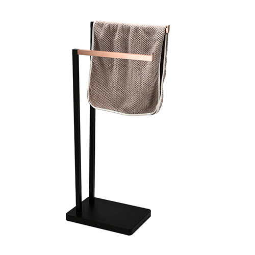 Toallero doble de acero inoxidable para baño con base de barra cuadrada doble