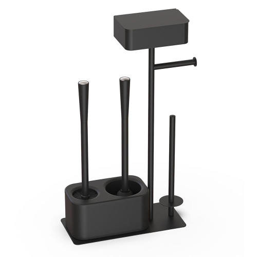 Juego combinado de cepillo para inodoro de acero inoxidable y émbolo de goma