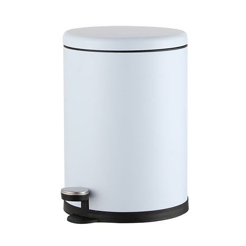 8L new metal soft close white round pedal bin