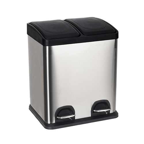 Fingerprint proof stainless steel compartment recycle pedal trash can