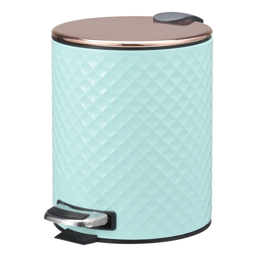 Brush gold brass lid step trash can waste bin with soft slow close function