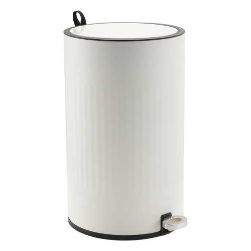 Embossing Trash Can with Lid Bathroom Garbage Can with Foot Pedal, Stainless Steel Step Trash Bin with Soft Close Lid for Bedroom, Toilet, Kitchen, Round Waste Basket,office