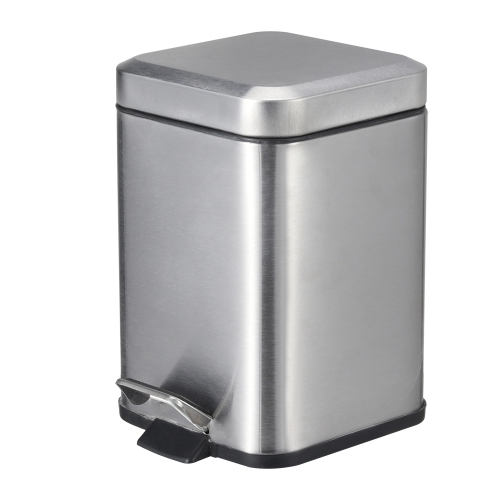 Slow close stainless steel square foot pedal step waste bin 3L 6L 12L