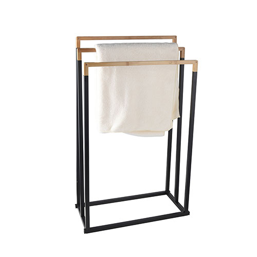 Fabricante de estante de soporte de toalla de 3 capas de baño de madera de venta caliente