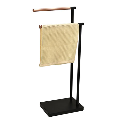 Toallero doble de acero inoxidable para baño con base de barra redonda doble