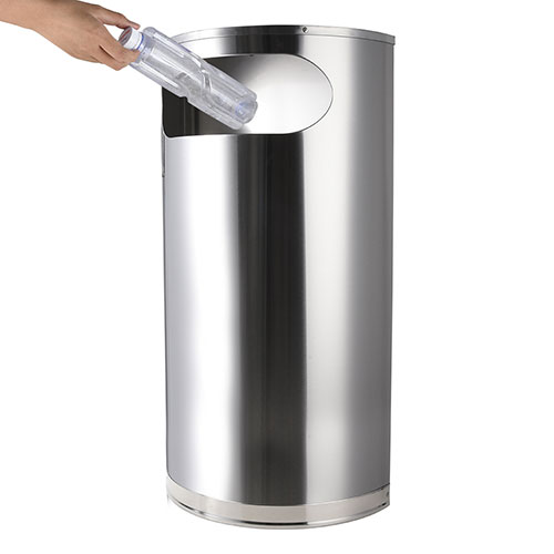 Commercial lobby standing ashtray bin stainless steel