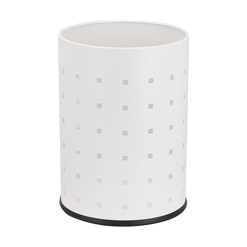 5L White metal room waste paper bin