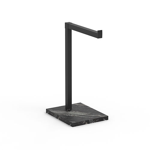 Soporte de secado de toallas de mano con base de mármol blanco y negro de encimera de una sola barra