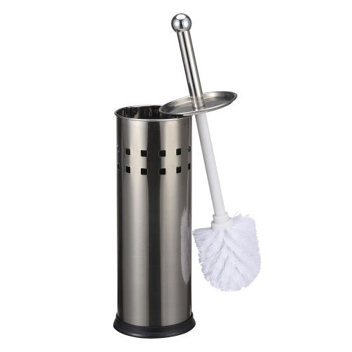 Portaescobillas redondo clásico de acero inoxidable, tendencia popular, popular