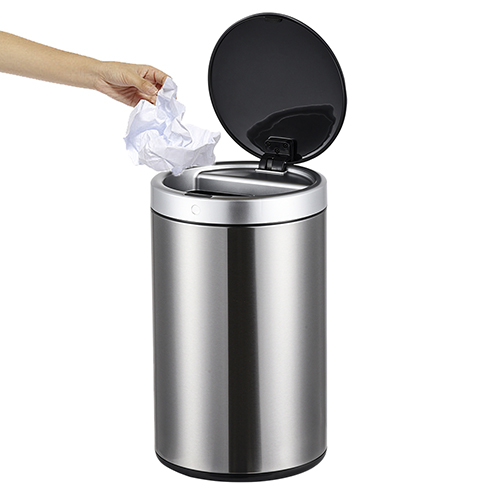 Fabricante de fábrica de lixeira de aço inoxidável com ativação de sensor de chute