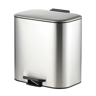 Antirusting slow close slim lid rectangular stainless steel pedal trash can bin supplier