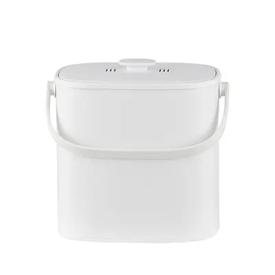 Contenedor de compostaje para residuos de alimentos fijo con puerta de armario de cocina sin olores de 5L con filtro para malos olores